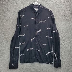 YoungLA Scarface Viscose Button Up Shirt Mens Size Small Black Model 804